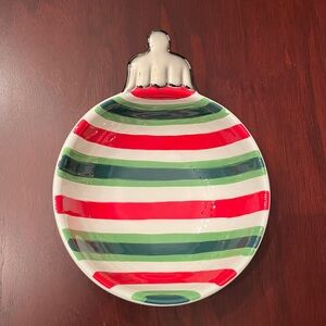 New in Box Burton and BURTON Tidings of Joy Festive Striped Ornament 6” Bowl